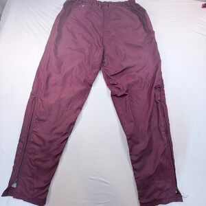 Vintage Russell Athletic Warm Up Pants Made USA Mens M Burgundy Zip Leg Nylon